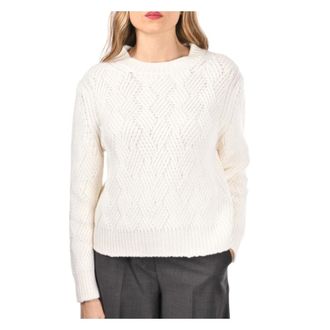 Gran Sasso Round-neck Knitwear, female, White, S, Stylish Necklace