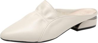 Generic Womens Slippers Summer Flats Lady Sandals Slippers Slip on Pointed Women Mules Outdoor Slipper Shoes Woman SlidesWhite,8.5