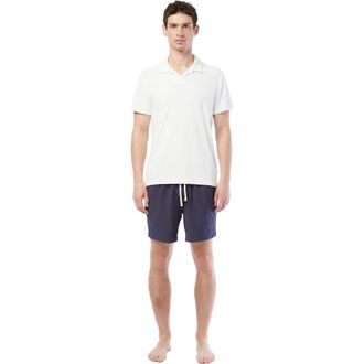 Onia Towel Terry Johnny Collar Polo in White at Nordstrom, Size X-Large