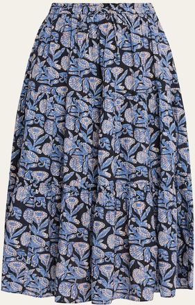 Ulla Johnson Nessa Tiered Midi Skirt