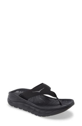 Hoka One One Ora Recovery Flip Flop in Black /Dark Gull Gray at Nordstrom, Size 10 Womens
