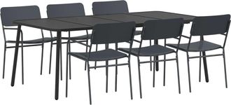 vidaXL Conjunto De Comedor 7 Uds. Antracita Acero Vidaxl