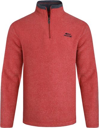 Weird Fish Heren Newark Grid Eco Friendly Quarter Zip Fleece Top (Bosbes Rood Mergel)
