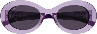Gucci Sunglasses, female, Purple, Size: 51 MM Oval frame sunglasses