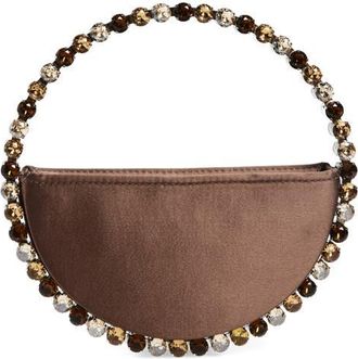 L'Alingi Eternity Satin Crystal Top Handle Bag in Brown at Nordstrom