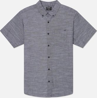 Hurley Icon Shirt Mens Black Woven Stretch Short Sleeve Button-Down DSGL1214