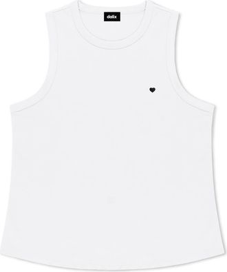 Dalix Lil Heart Cotton Jersey Tank in White at Nordstrom, Size Xx-Large