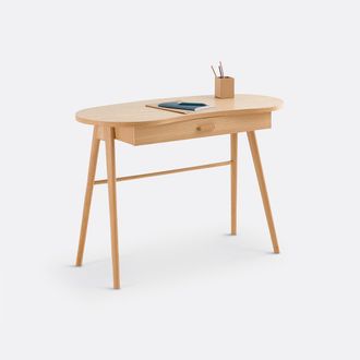 La Redoute Interieurs Bureau met 1 lade van massief eikenhout en eikenfineer, Astrid