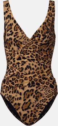 Karla Colletto Leopard-print draped swimsuit