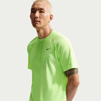 Nike Mens Stride Dri-FIT ADV Short-Sleeve Running Top in Green | HV5203-377