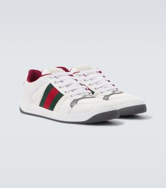 Gucci Zapatillas Screener con piel y Web