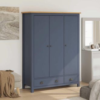 vidaXL Armario De 3 Puertas Hill Range Madera Pino Gris 127x50x170cm Vidaxl