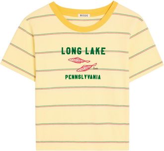 Bode Summertime Striped Cotton T-shirt - Yellow - S (UK8-10 / S)