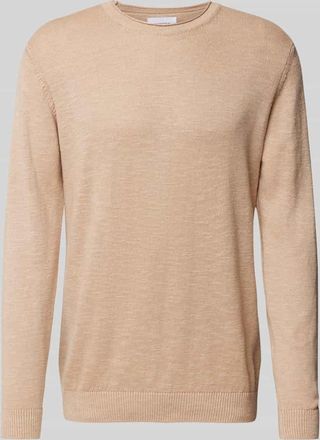 Baldessarini Baldessarini Strickpullover mit Leinen-Anteil Modell Kevin in Beige, Gr&ouml;&szlig;e XL