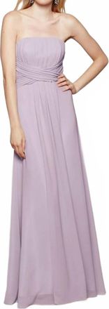 Milano Formals Serenity Drape Strapless Gown In Lilac