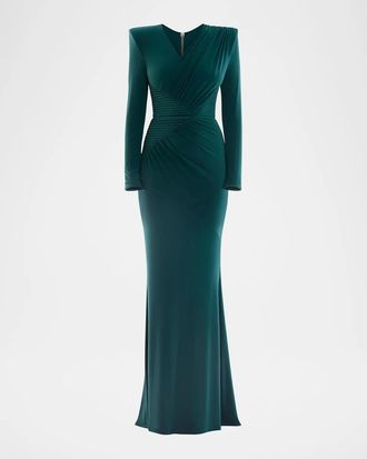 Zhivago Desires are Memories Long-Sleeve Jersey Gown