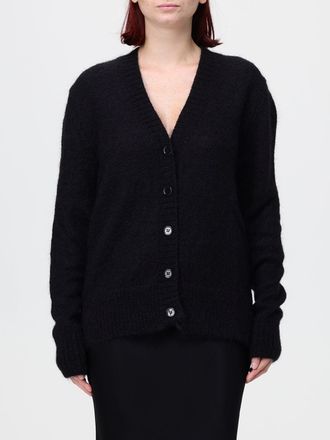 Fiorucci Relaxed Fit V-Neck Cardigan in Mohair Blend with Dropped Shoulders