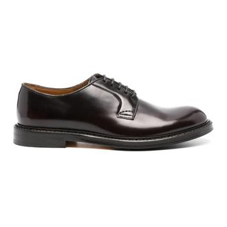 Doucal's Leren Derby Schoenen - Heren - Nette schoenen - Rood - 42 1/2 EU - Leer - Schoenen