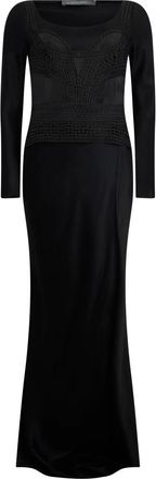 Alberta Ferretti Lange Jurk - Dames - Avondkleed - Zwart - S - Kleedjes