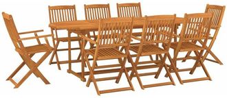 vidaXL Set Comedor De Jard&iacute;n 9 Piezas Madera Maciza Acacia 220x90x75cm Vidaxl