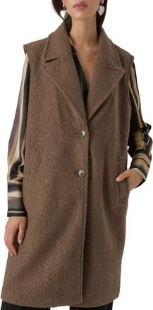 Vero Moda Sally Longline Vest in Chocolate Chip at Nordstrom, Size Large