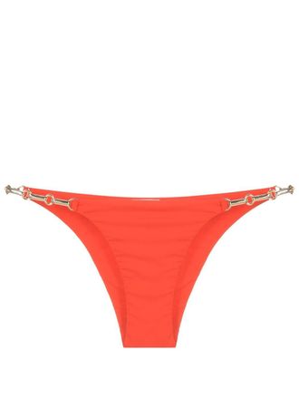 Lenny Niemeyer Slip bikini Bio con catena - Rosso