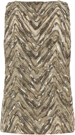 Brunello Cucinelli Womens Beige Silk Tank Tops