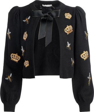 Alice & Olivia Cardigan con fiocco - Nero