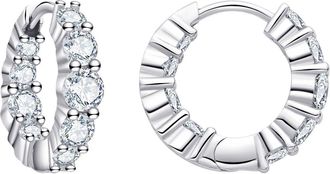 Untamed Petals Riviera Crystal Hoops in Silver at Nordstrom