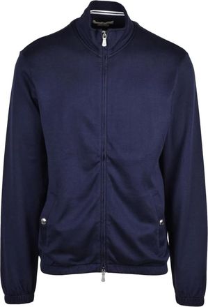 Eleventy Zip Sweatshirt - Heren - Vesten met rits - Blauw - S - Katoen - Hoodies & sweatvesten