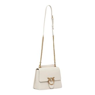 Pinko Pinko, Tassen, Dames, Wit, ONE Size, Leer, Love One Top Handle Classic Light