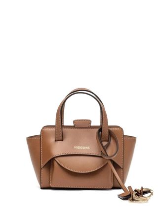 Hidesins Borsa tote XS con battente - Marrone