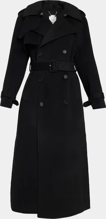 SIMKHAI Rumi Wool-Blend Belted Long Coat