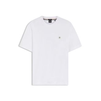 BOSS Mercerized-cotton T-shirt with Double B monogram