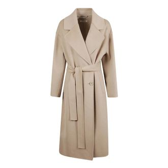 Max Mara Dames, Mantels, Beige, Maat: 2XS Wol