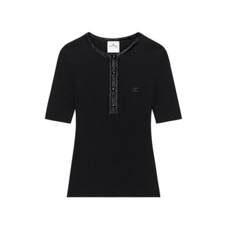 Courr&egrave;ges Vinyl And Knit Polo