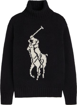 Polo Ralph Lauren Logo-intarsia Wool Jumper - Black - S (UK8-10 / S)