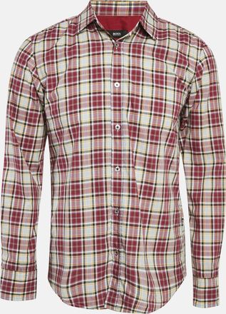 HUGO BOSS Boss By Hugo Boss Red Checked Cotton Slim Fit Ronny Shirt