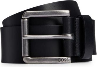 BOSS Leather belt with branded pin buckle