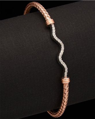 Meshmerise 18K Over Silver 0.13 Ct. Tw. Diamond Bangle Bracelet