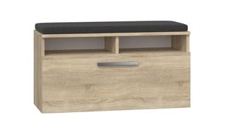 OEM Zapatero Sonoma Oak Con Asiento - Banco Moderno Para Recibidor Con Estantes Y Espacio De Almacenamiento