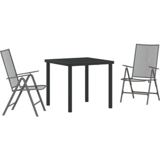 vidaXL Conjunto De Comedor De Jard&iacute;n Plegable 3 Pcs Antracita Acero Vidaxl