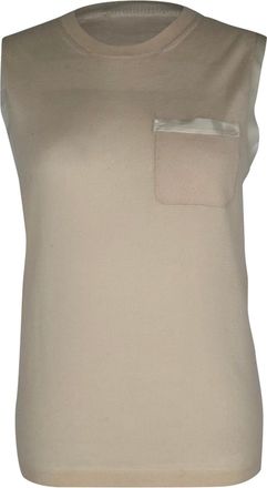 Lanvin Knitted Tank Top in Cream Cashmere