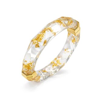 Gold & Honey Womens Thin Lucite Bangle In Clear