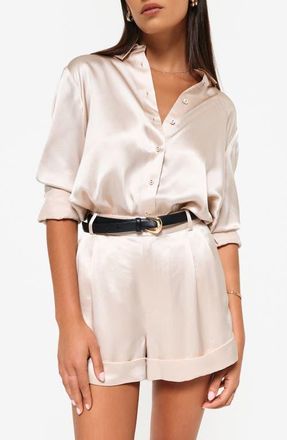 Cami NYC Crosby Silk Charmeuse Button-Up Shirt in Oat at Nordstrom, Size X-Small