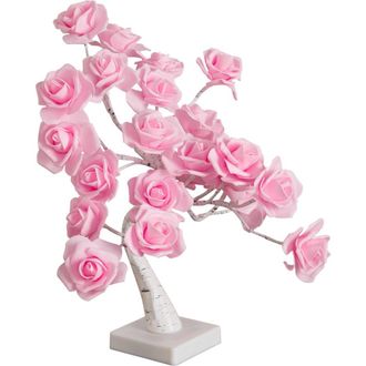 Nearly Natural 2-ft Pre-Lit Artificial Valentines Day Twig Tree with 24 Rose Shaped LED Lights in Pink at Nordstrom