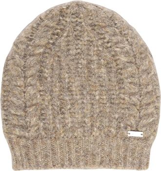 Fay Knit Beanie - Dames - Hoeden - Beige - ONE Size - Katoen - Accessoires