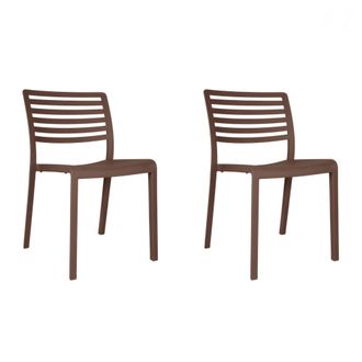 Resol Set 2 Sillas Interior, Exterior Chocolate Lama Resol