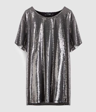 Jeanne Vouland Robe Mala Sequin Gun M&eacute;tal