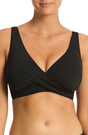 Sea Level Australia Cross Front Bra Swim Top in Black at Nordstrom, Size 10 Us
